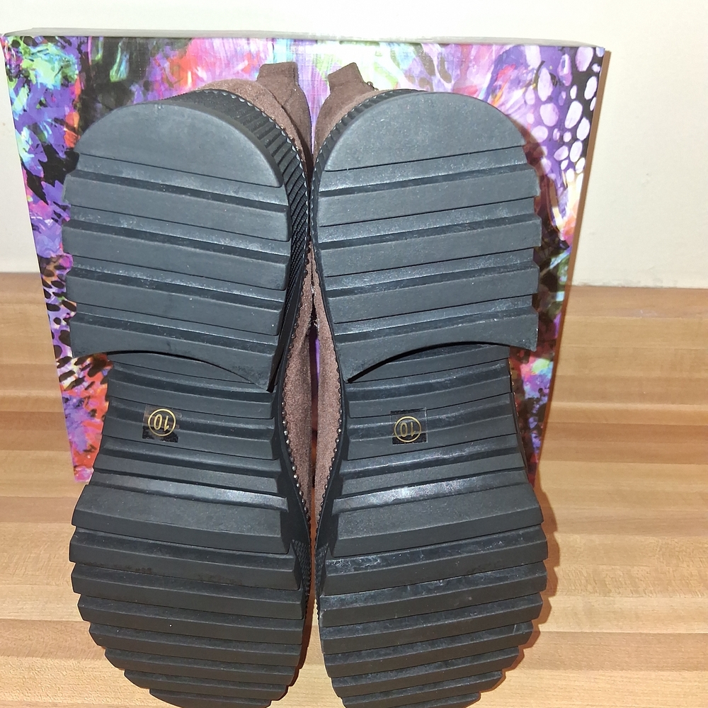 Cape Robbin Brown Suede Studded Combat Boots - Picture 5 of 5